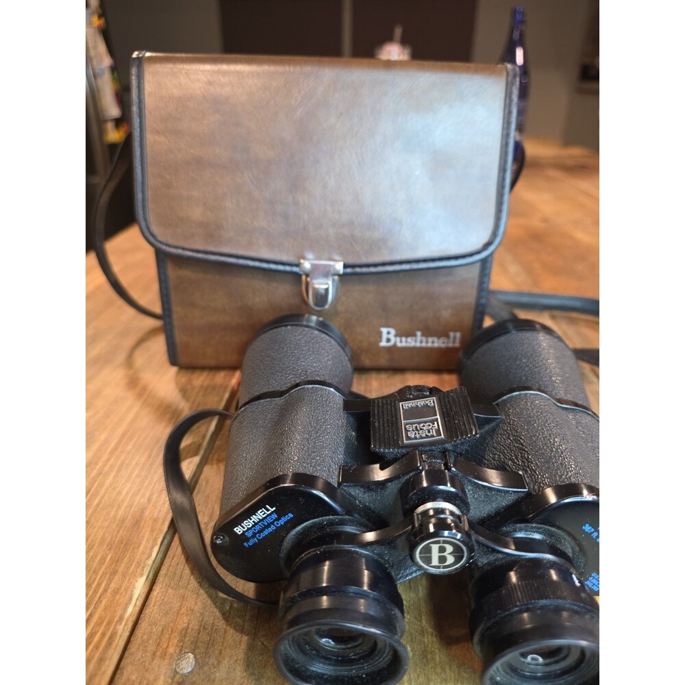 Bushnell Sportview Insta Focus 10 X 50 Binoculars, With Leather Case